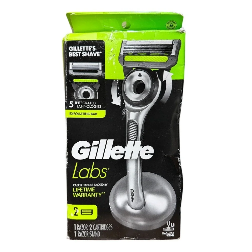 Gillette Labs Razor 5 Blades Exfoliating Bar Magnetic stand -  2 cartridges